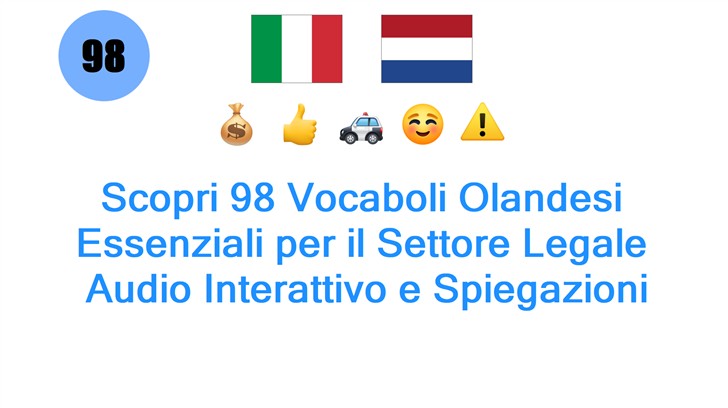Scopri 98 Vocaboli Olandesi Essenziali per il Settore Legale: Audio Interattivo e Spiegazioni